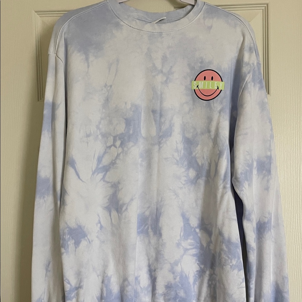 H&M Blue Tie-Dye Crew Neck Sweater